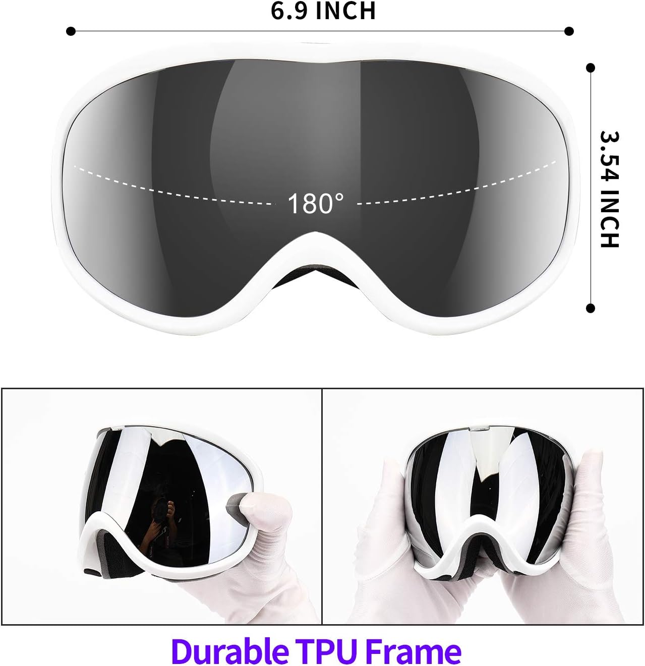 Supertrip – Lentes de esquí para nieve, 100% antivaho, protección UV, snowboard, esquí