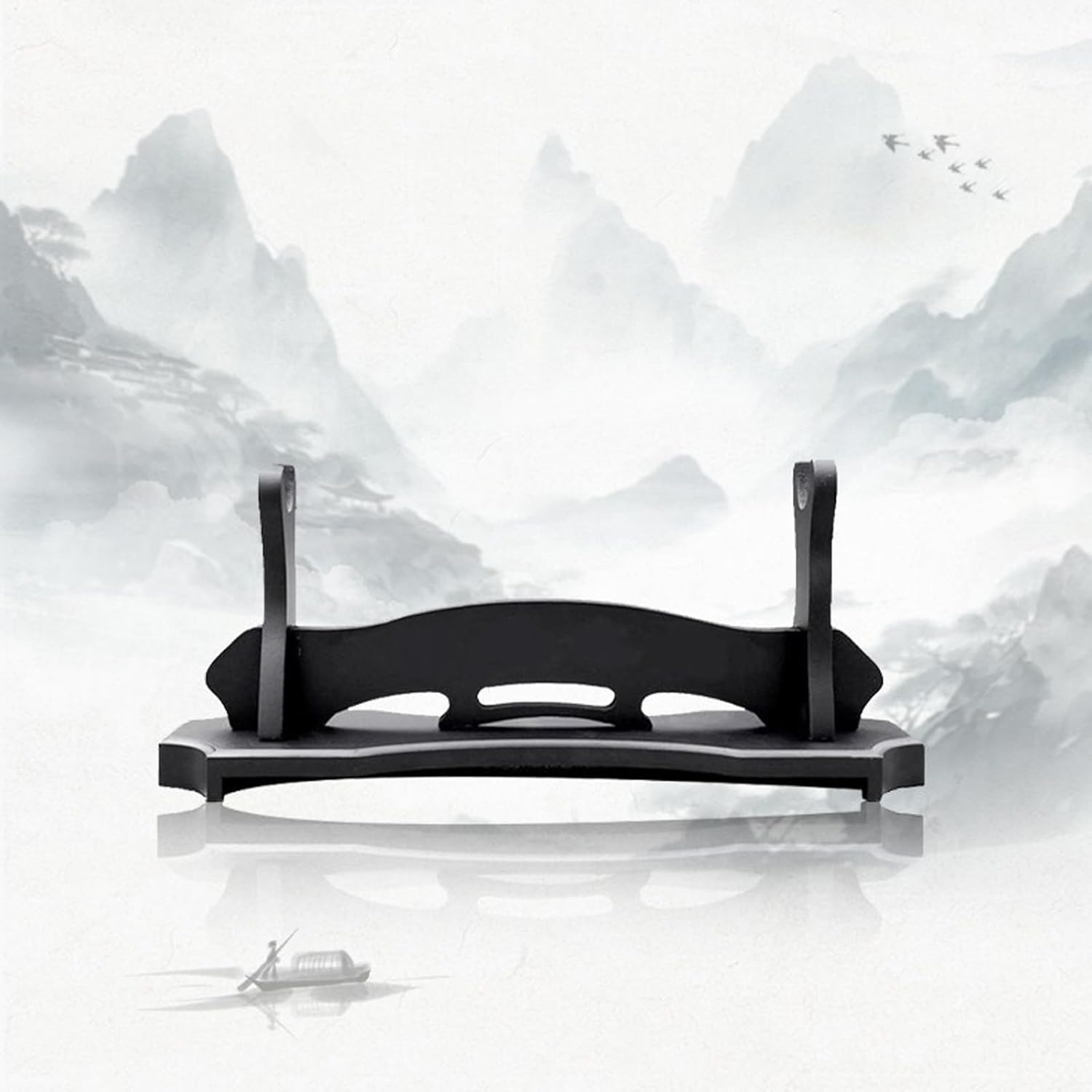 BiJun Soporte de espada Katana, soporte de pared de espada de madera negra, soporte de pared de espada de gladiador, soporte de pared para espada