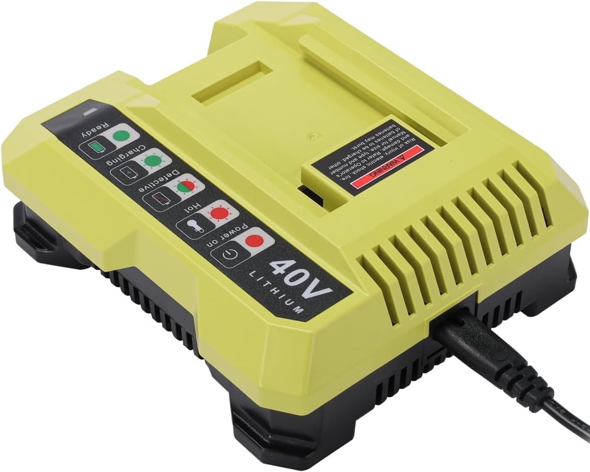 OP401 – Cargador de batería de 40 V para Ryobi Li-ion Batería Compatible con Ryobi 40V Batería OP4015 OP40201 OP4026 OP4026A OP4030 OP4040 OP4050