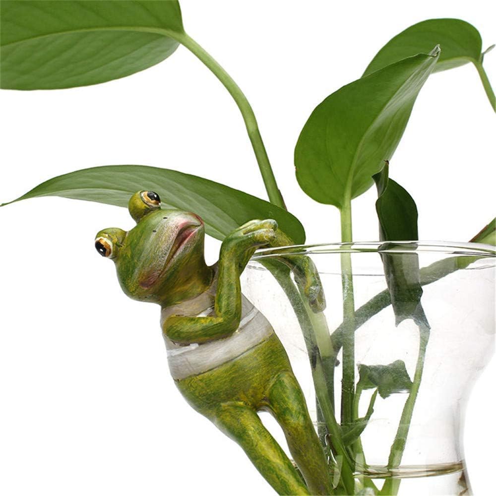 NMFIN Paquete de 4 estatuas de jardín de ranas, esculturas de ranas 3D para exteriores, escultura de animales lindos de resina, arte de patio y