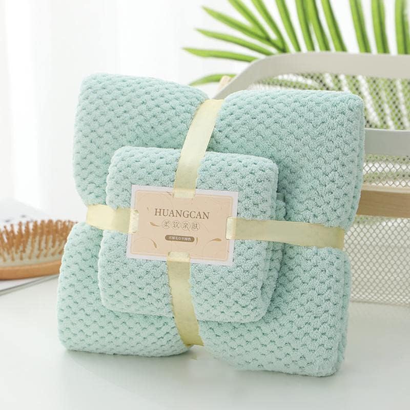 LightInTheBox Juego de toallas de baño de gofres, 1 toalla de baño, 1 toalla de mano gruesa, suave, absorbente, toalla de baño de microfibra de
