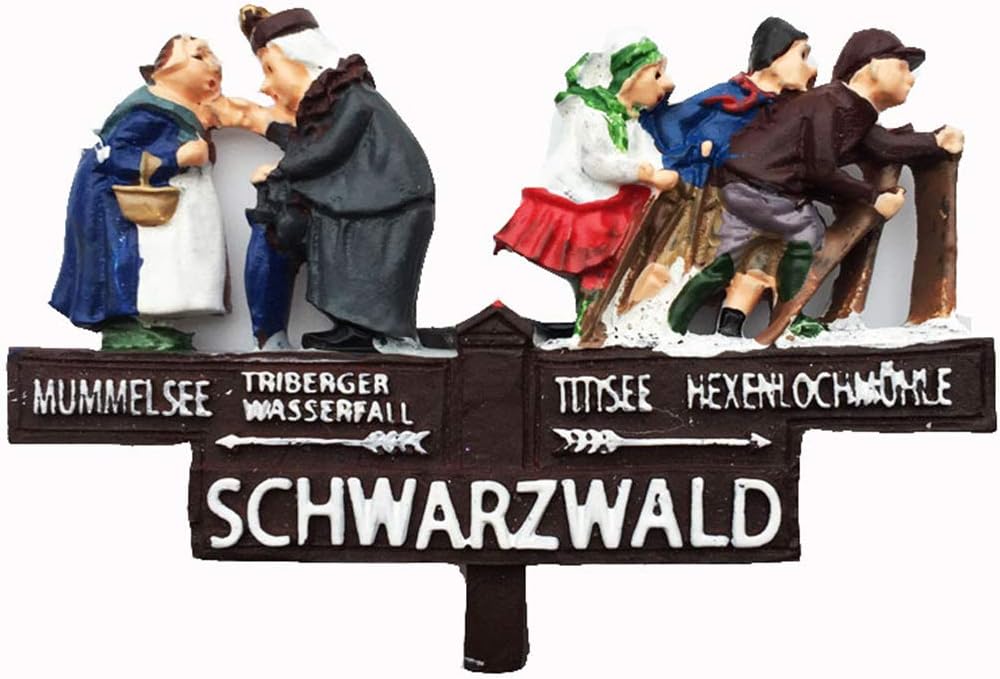 Imán de nevera Selva Negra Schwarzwald Alemania 3D Metal Hecho a Mano Artesanía Turística Viaje Ciudad Recuerdo Colección Letra Refrigerador Pegatina