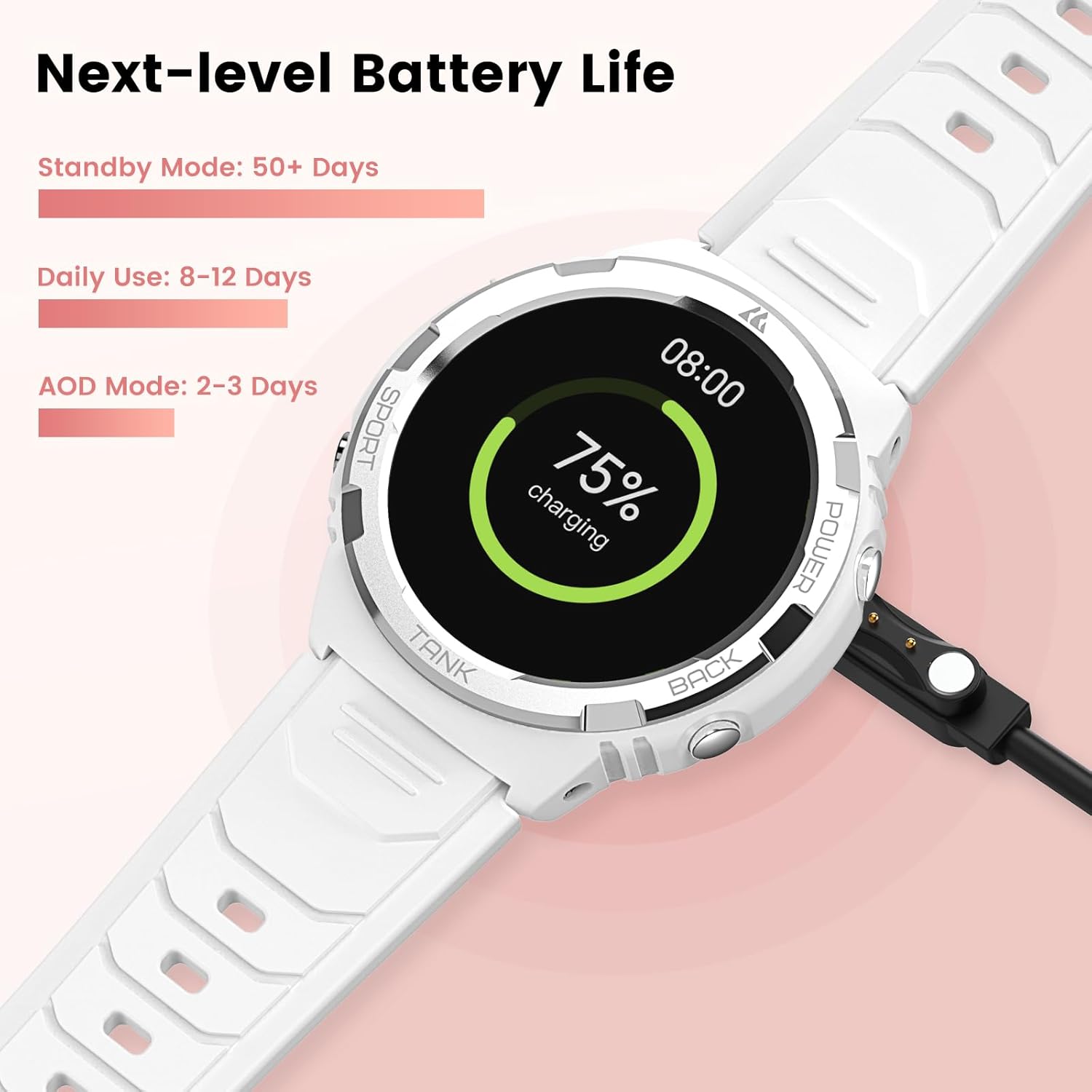 AMAZTIM Relojes inteligentes para mujer, rastreador de actividad física más ligero con resistencia al agua de 5 ATM, contestarllamadas, pantalla