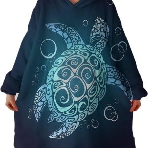 Sleepwish Manta con capucha de tortuga, manta de sherpa de gran tamaño con bolsillo y mangas en la capucha, turquesa turquesa, manta de felpa súper Sleepwish Manta con capucha de tortuga, manta de sherpa de gran tamaño con bolsillo y mangas en la capucha, turquesa turquesa, manta de felpa súper