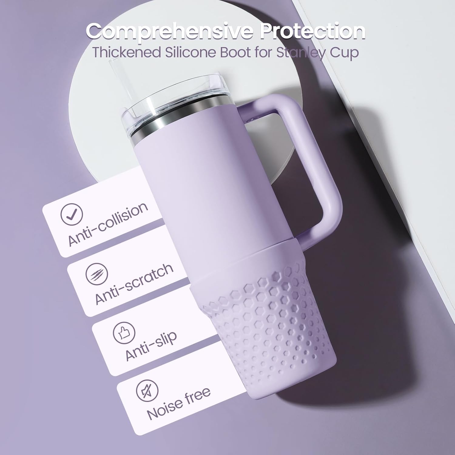 Botas de silicona para Stanley, protector inferior de copa, accesorios para Stanley Quencher H2.0 FlowState Tumbler 40ozStanley Adventure Quencher
