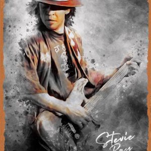 Fuagziha Stevie Ray Vaughan – Póster de metal estilo vintage para decoración de pared, 8 x 12 pulgadas Fuagziha Stevie Ray Vaughan – Póster de metal estilo vintage para decoración de pared, 8 x 12 pulgadas