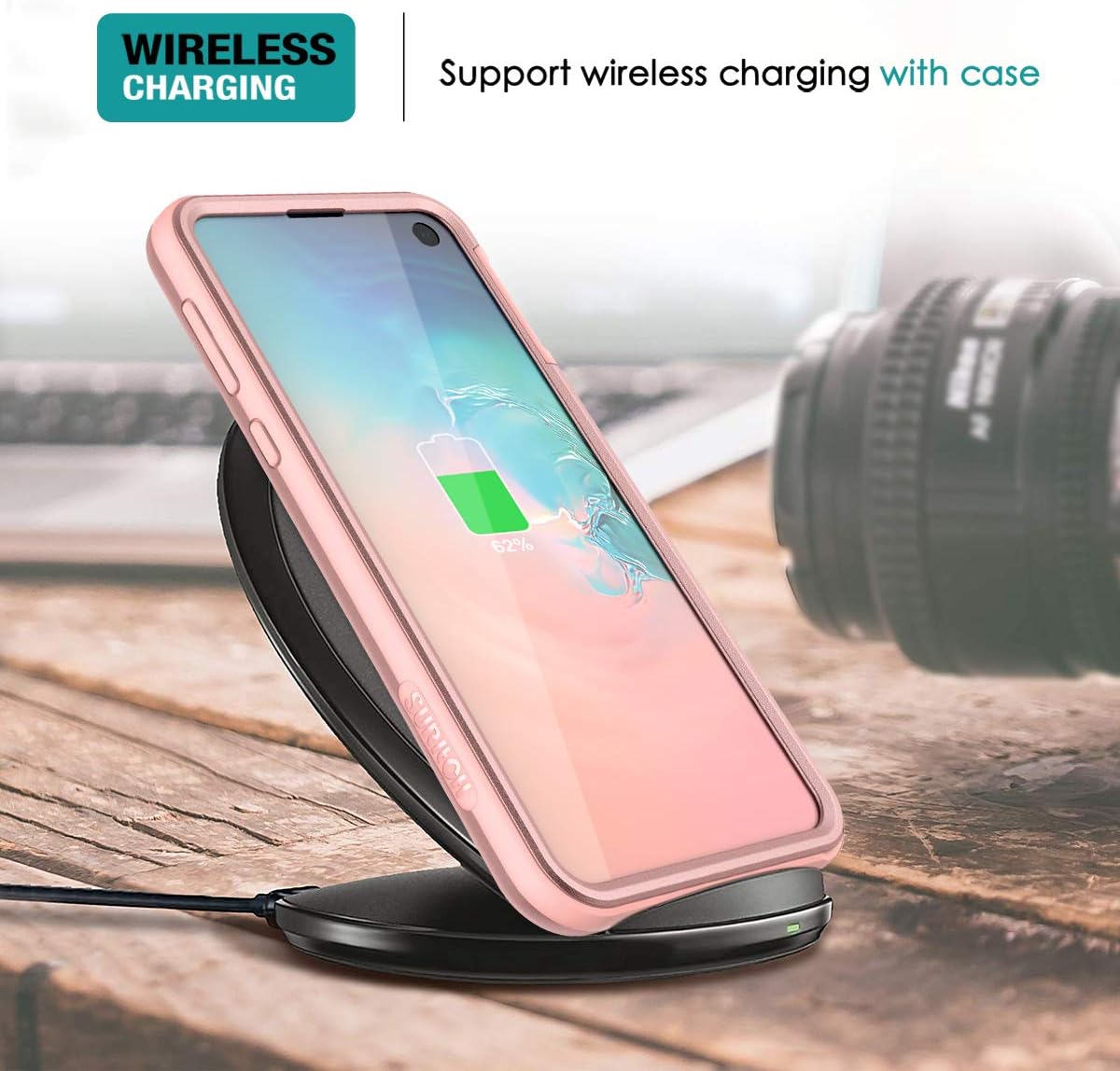 SURITCH Funda para Samsung Galaxy S10e, Protector de pantalla integradoCompatible con carga inalámbricaCubierta trasera resistente híbrida