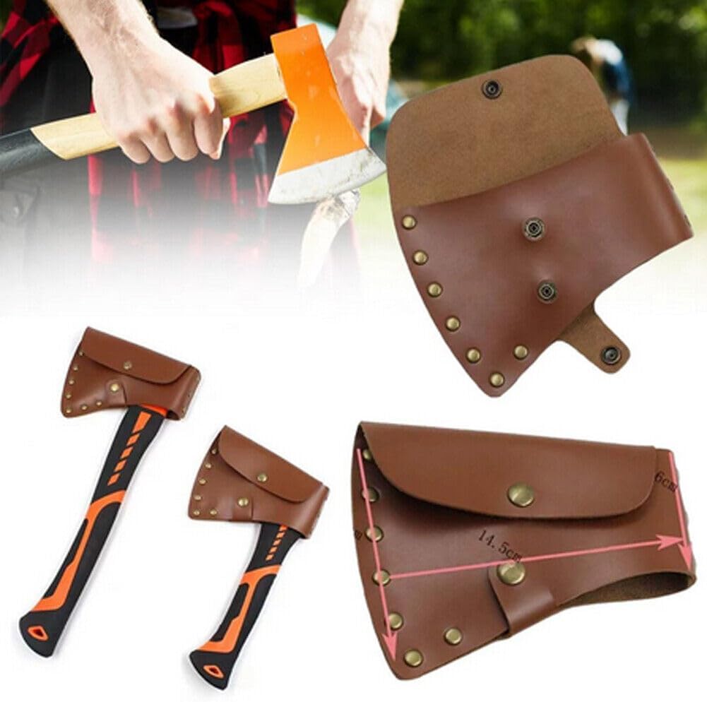 Funda de cuero para hacha, funda para cabeza de hacha, protector de hoja de hacha, funda de camping, 1 ud