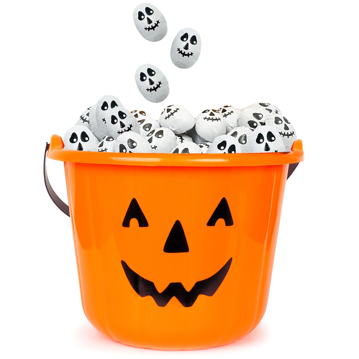 Surtidos de chocolate misterioso de Halloween, rellenos de bolsas de fiesta de truco o trato, láminas espeluznantes de diseño de Halloween, lácteos