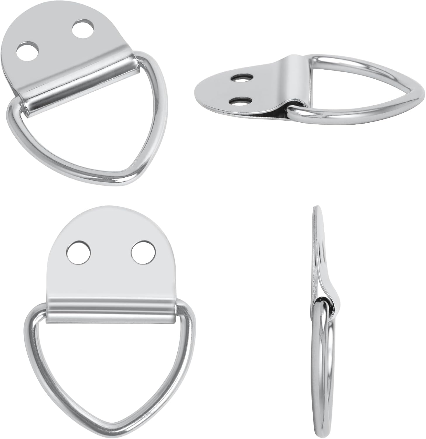 Paquete de 30 anillos pequeños de acero en V de anclaje para cargas en cajas, camiones, remolques de carga, caravanas, barcos con tornillos, color