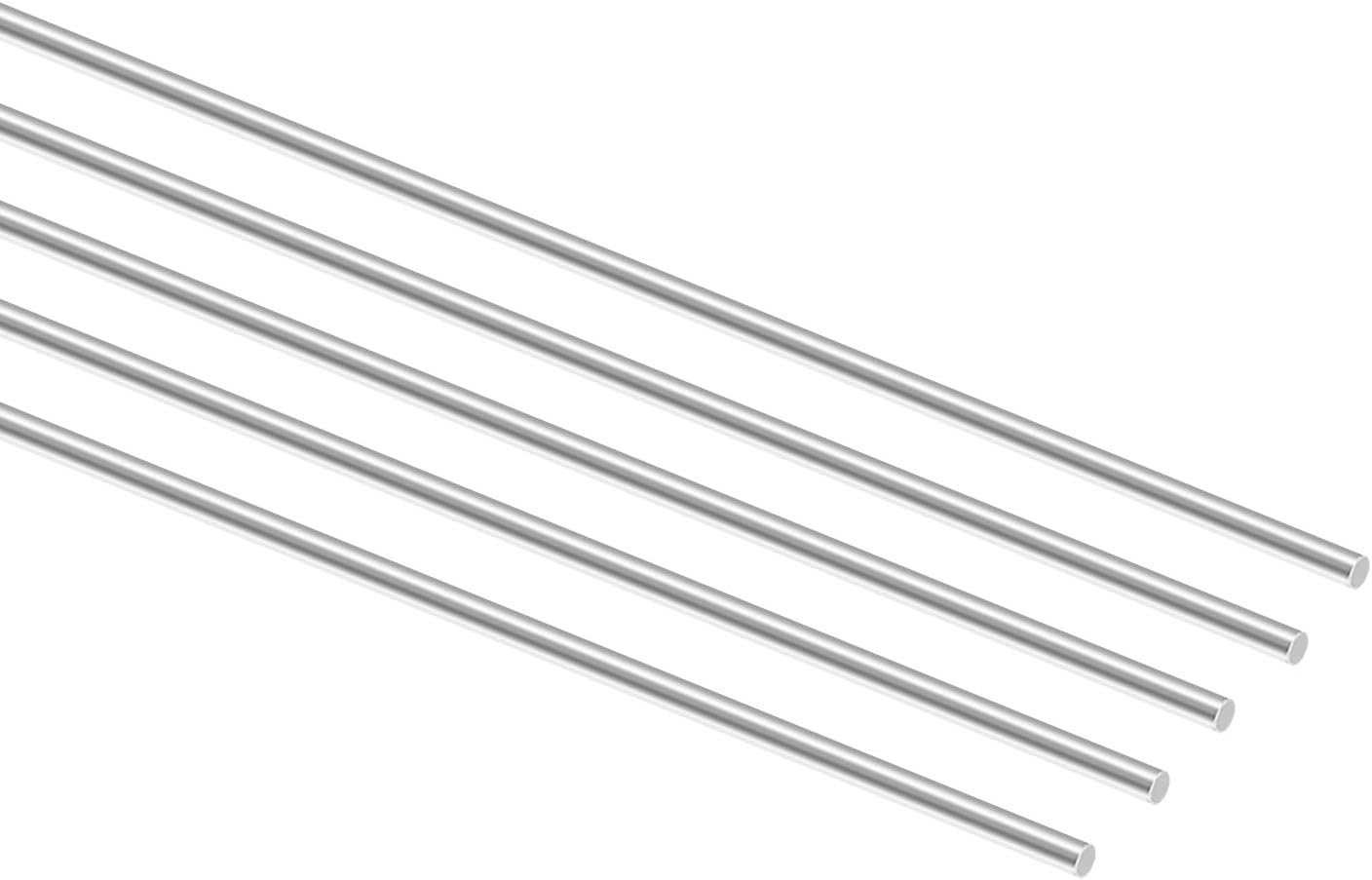 0.118 in x 11.811 in Acero Inoxidable Modelo Recto Metal Ronda Eje Varillas 5 Piezas