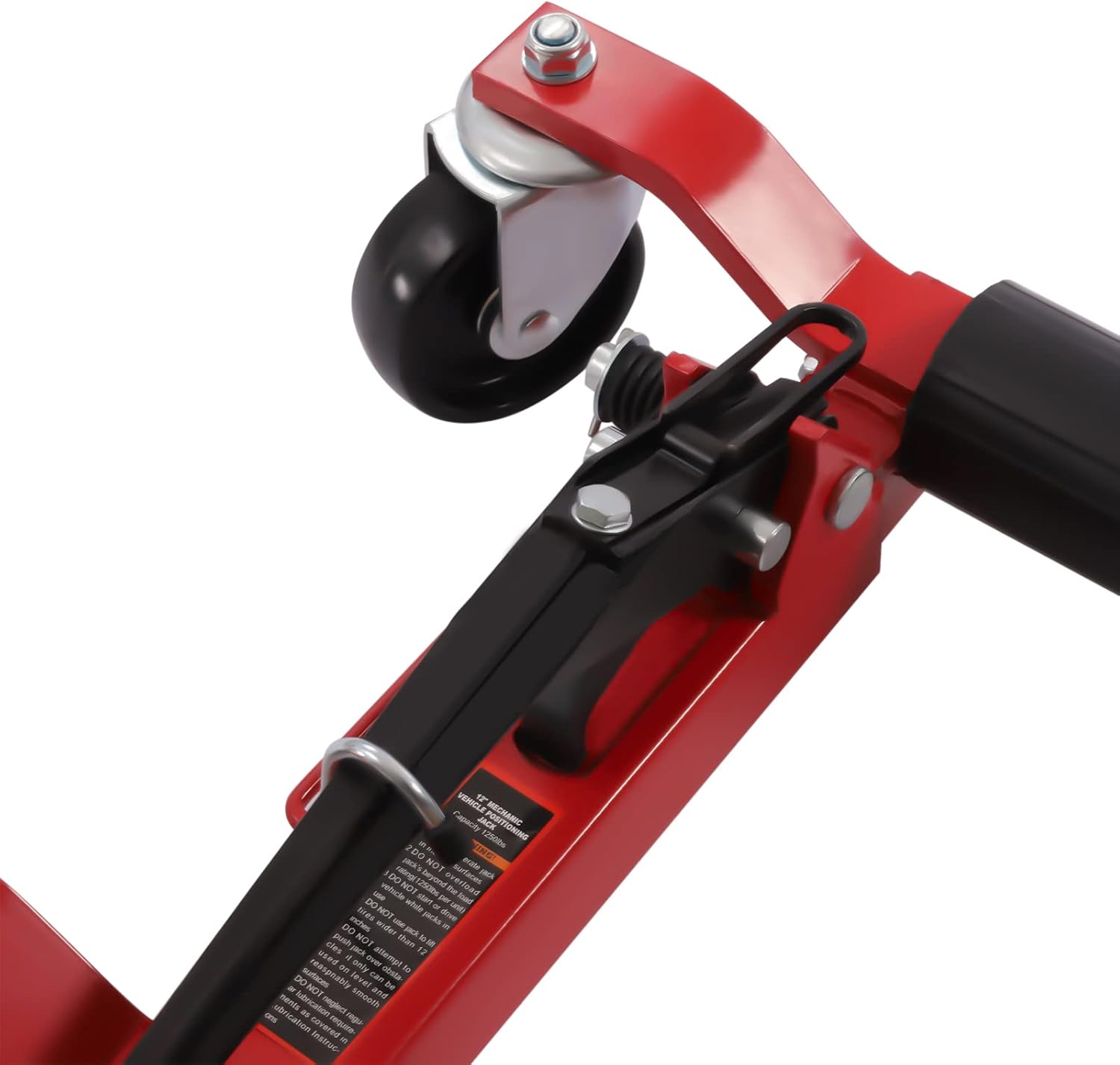 LENJKYYO Carretilla de rueda de automóvil, gato hidráulico de alta resistencia, 1300 libras, carrito de carga automática con pedal de trinquete,