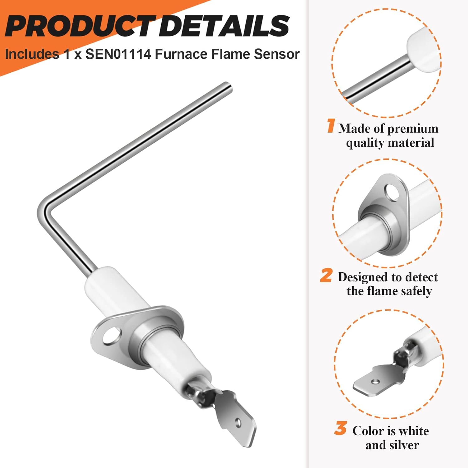 Sensor de llama para horno SEN01114 de Beaquicy – Reemplazo para American Standard Furnace Trane