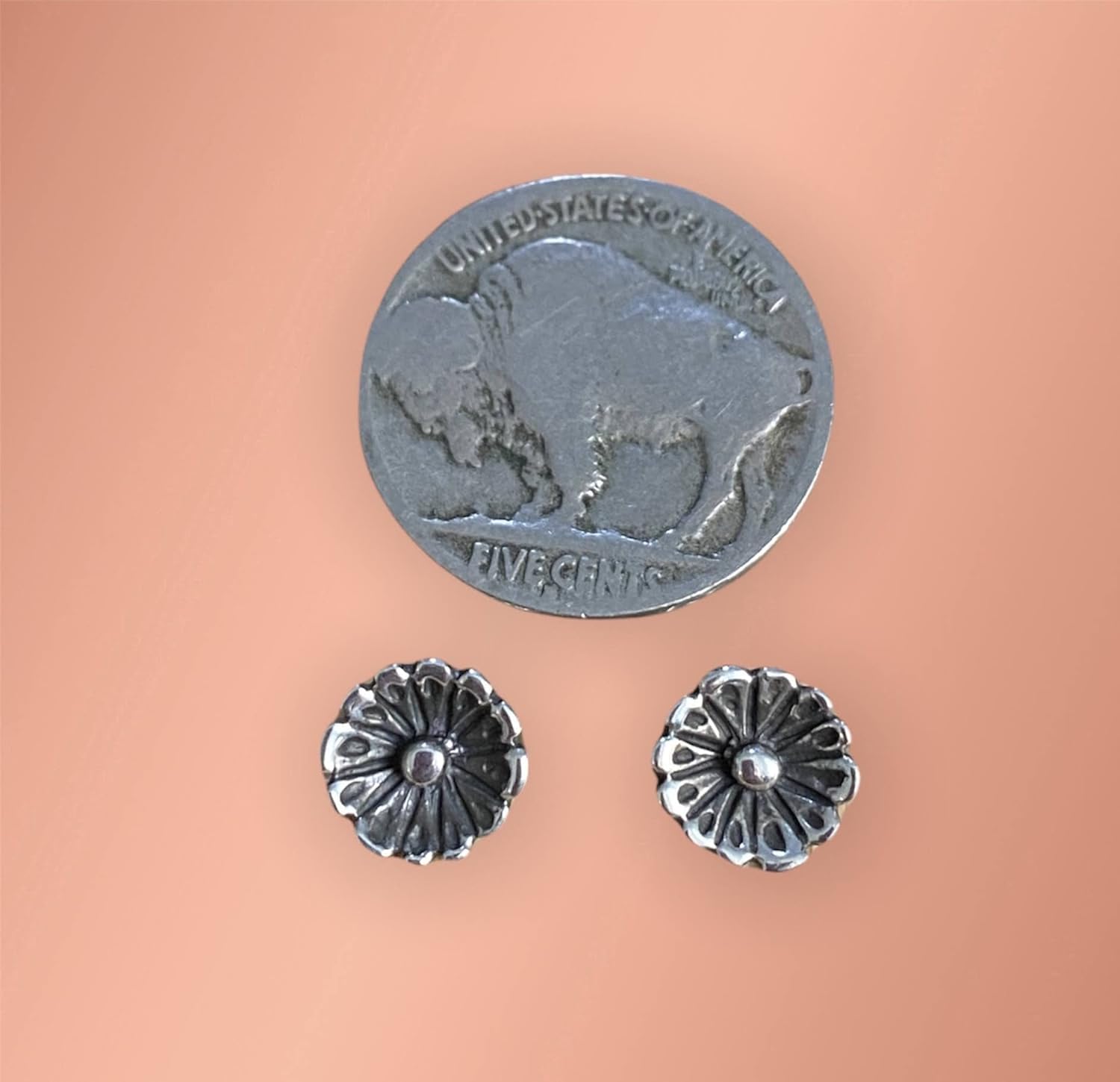 Beautiful Sterling Silver Southwest Blossom Flower Stud Earrings. Made in the heart of New Mexico.