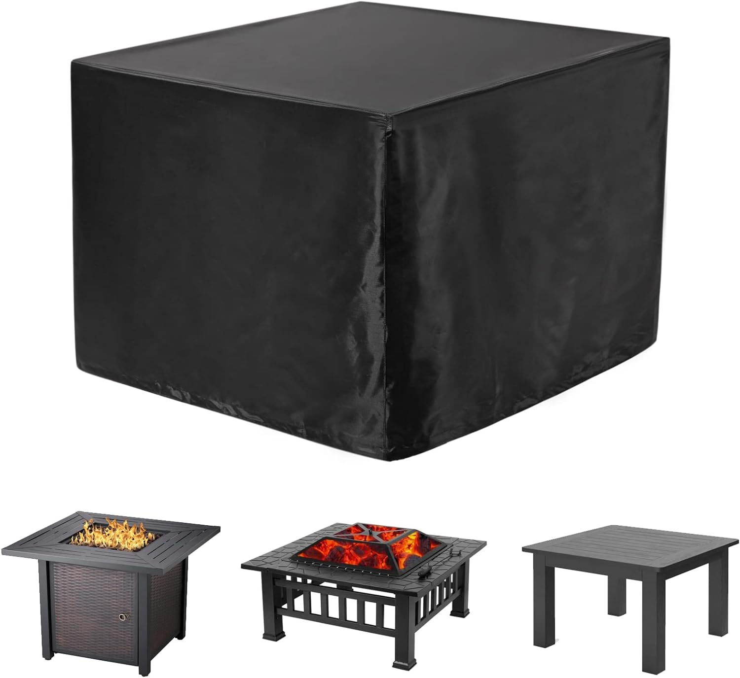 WOMACO Cubierta de mesa de patio resistente, cubierta de chimenea de gas, cubierta impermeable para muebles de exterior (31 x 31 x 24 pulgadas,