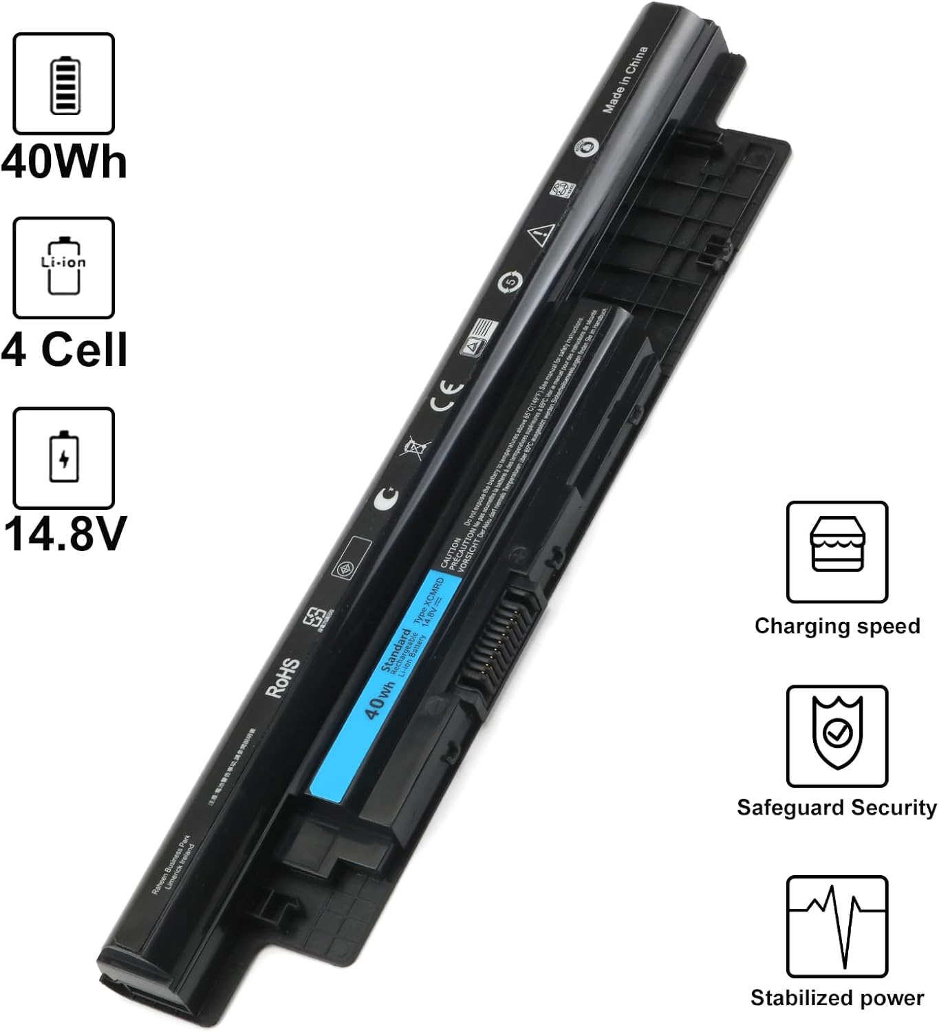 Batería XCMRD de 40 Wh de 14.8 V para Dell Inspiron 15 3000 Series 3521 3542 3543 3537 3531 3541 17 3721 3737 15R 5537 5521 17R 5721 5737 42 46 421