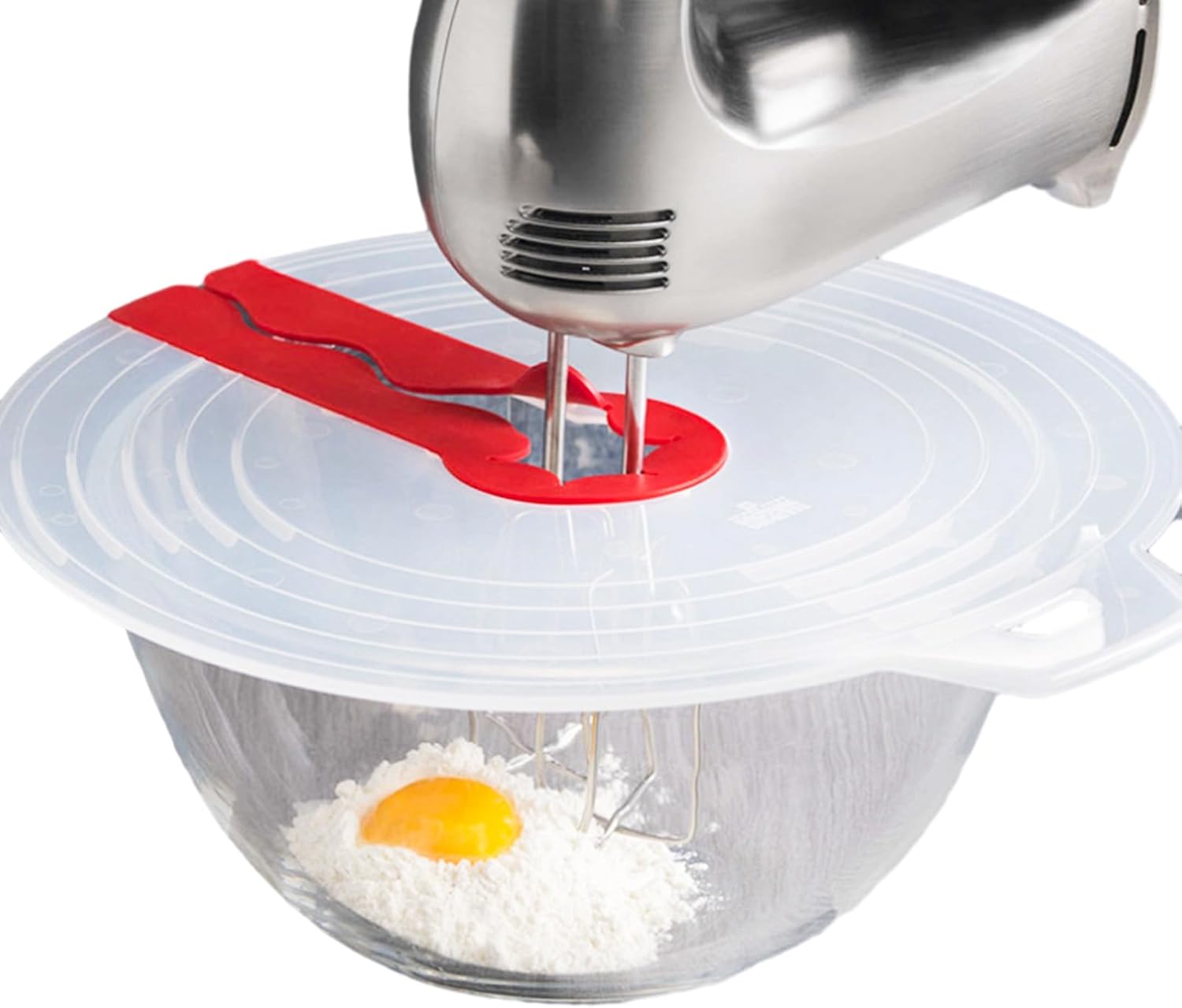 Protector contra salpicaduras de silicona de 12.2 pulgadas, cubierta antisalpicaduras, batidor de huevos, tapa de tazón de mezcla, accesorios de
