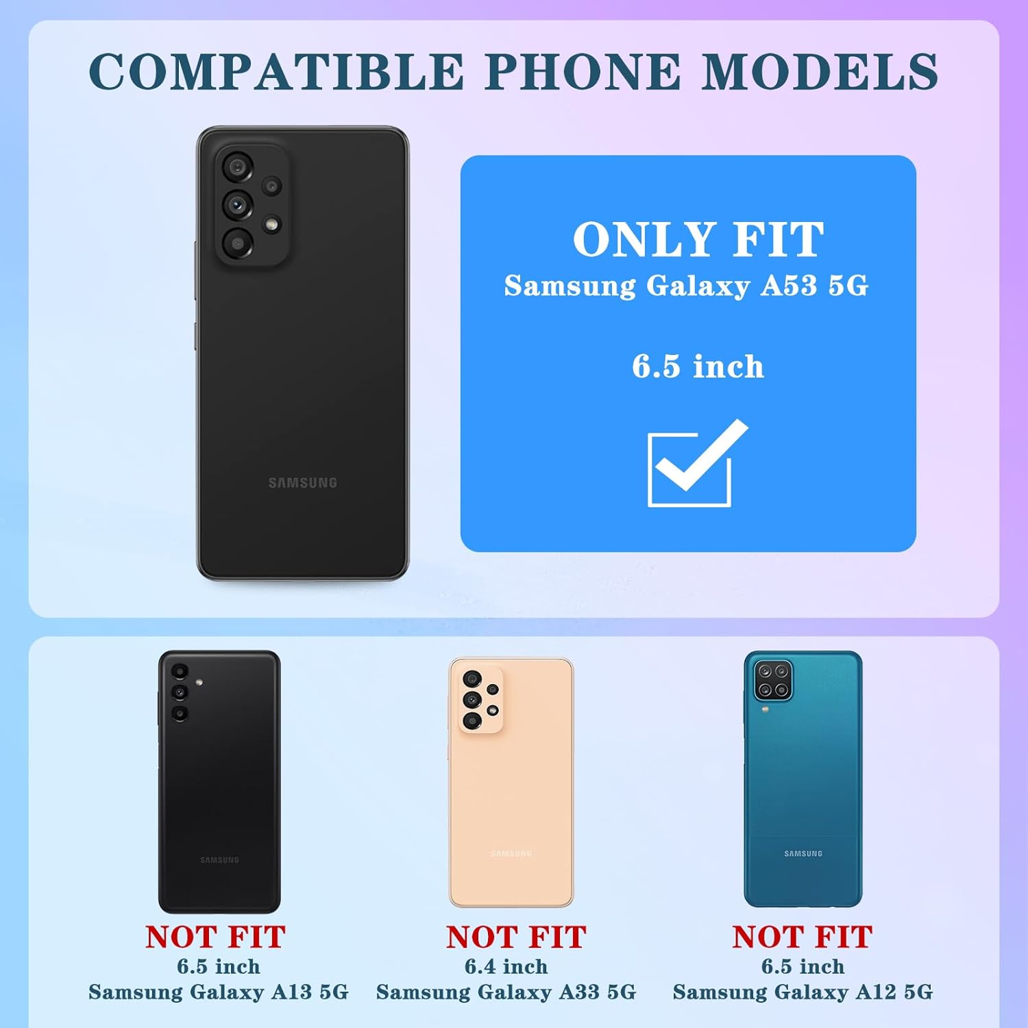 Coralogo Funda 3 en 1 para teléfono Samsung Galaxy A53 5G con purpurina brillante para mujeres y niñas, cubierta brillante con bonito diseño floral
