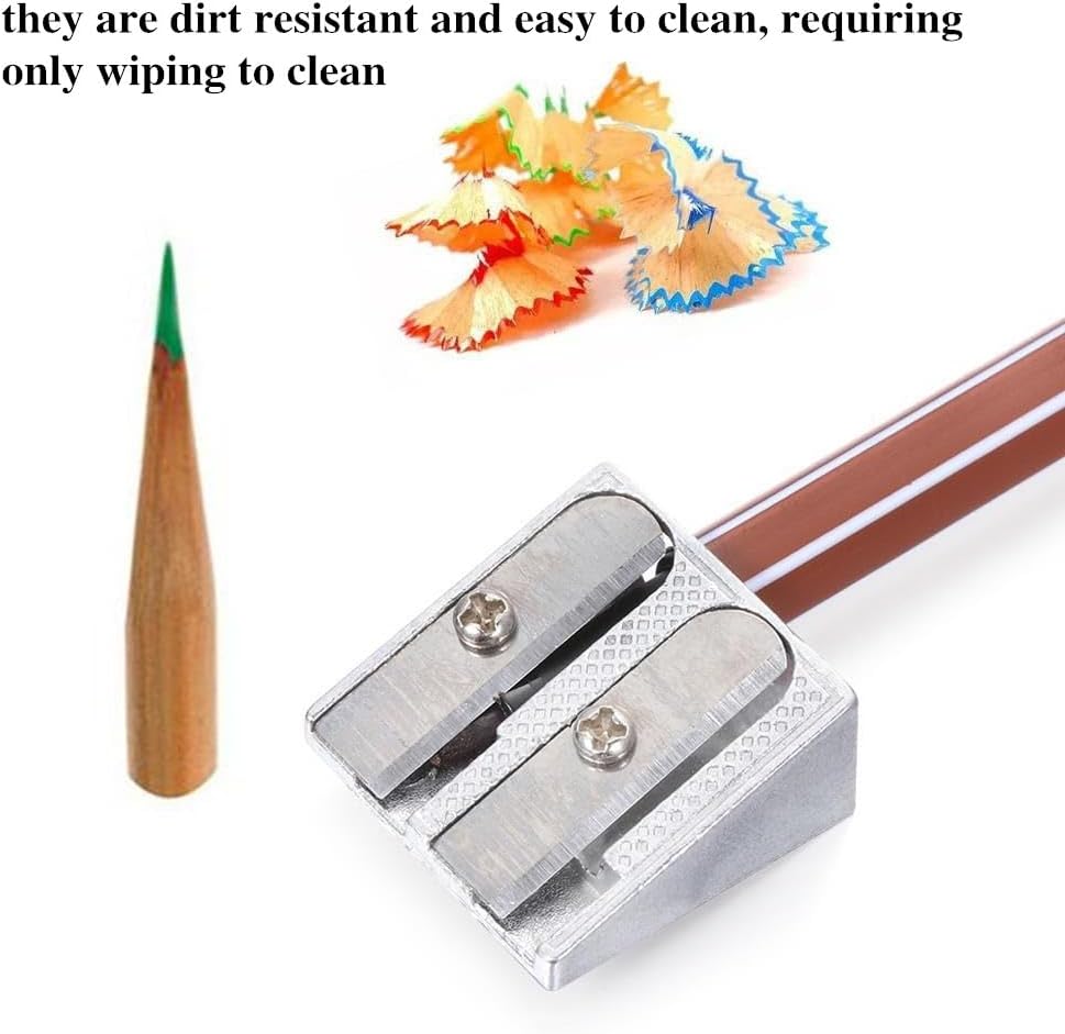 8 sacapuntas de metal para labios, mini sacapuntas de metal con 2 agujeros para escuela, hogar, oficina, papelería artística