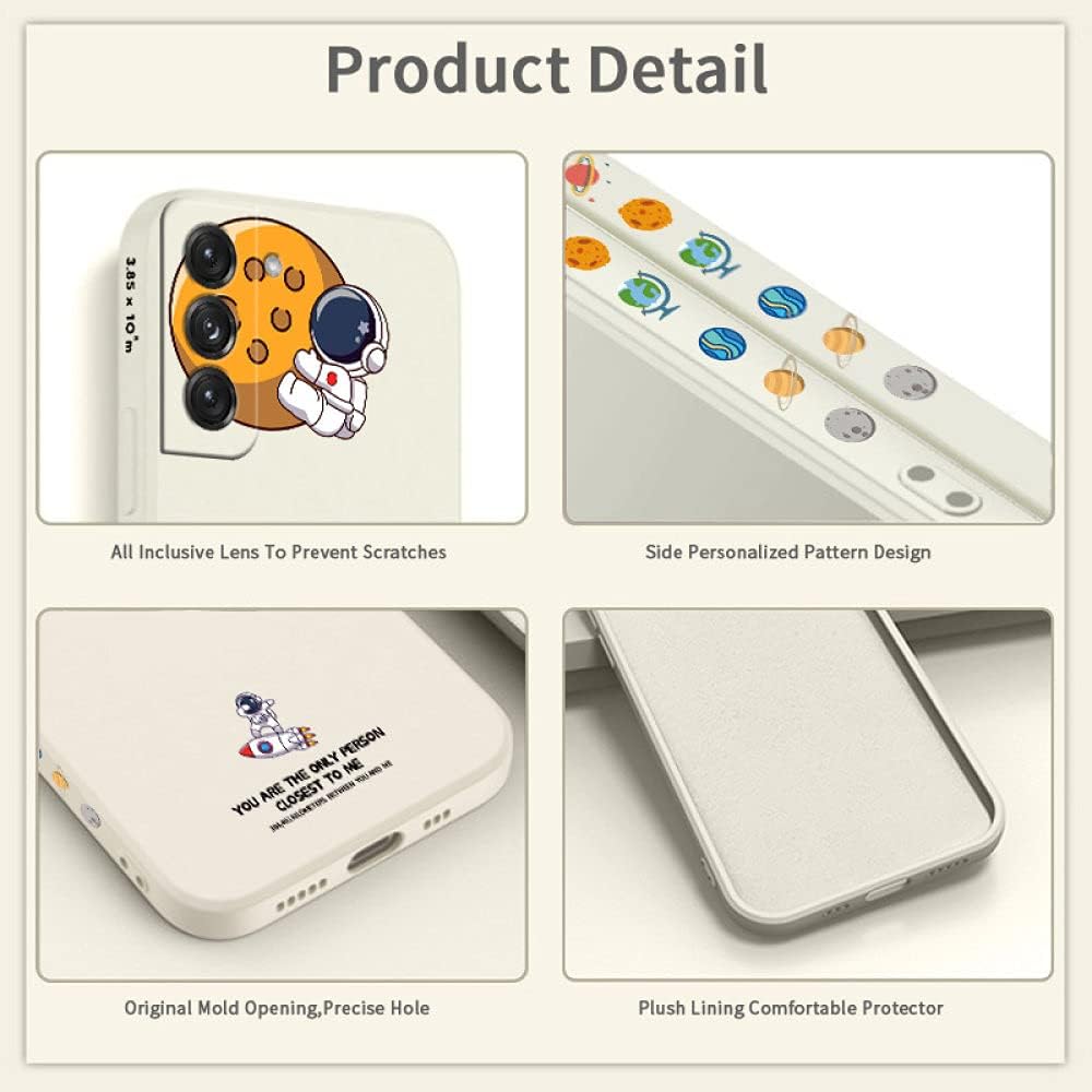 Funda de astronauta linda para Xiaomi para Redmi Note 10 9 8 11 Pro Plus 10S 9S 9T 8T 9C Mi 11T Poco X3 NFC M4 M3 F3 Cubierta de silicona líquida,