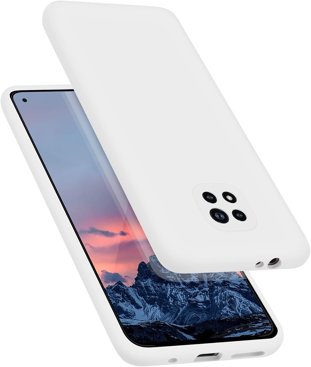 E Segoi Moto G Power 2021 – Funda de goma de gel de silicona líquida a prueba de golpes, cojín de forro de tela de microfibra suave compatible con
