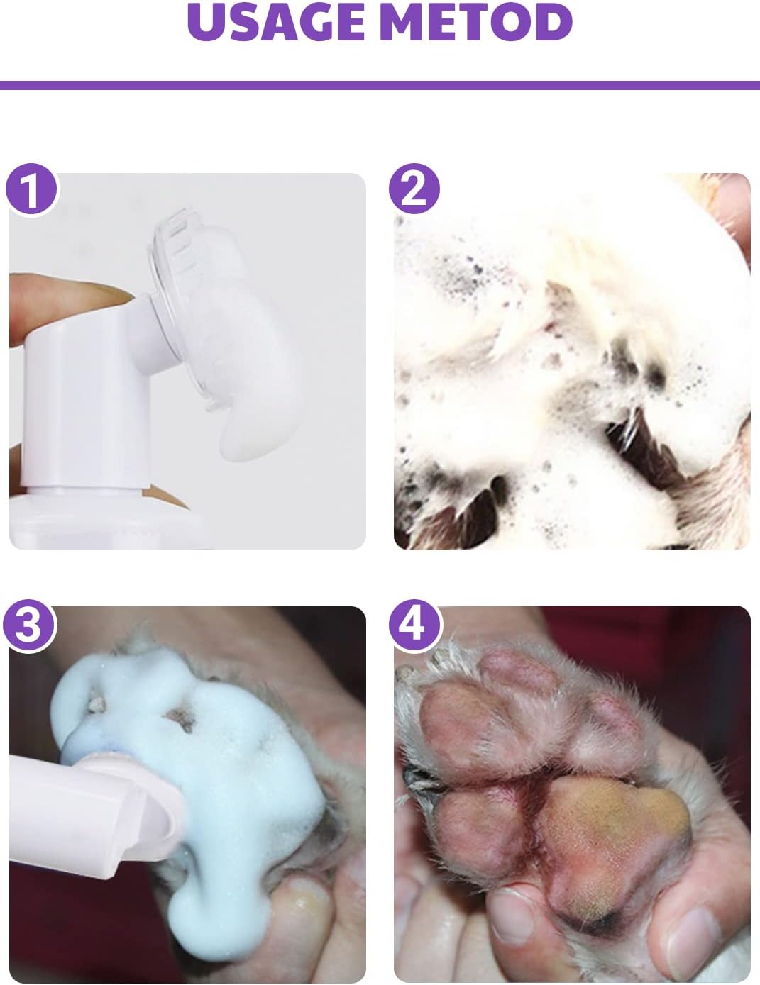 Limpiador de patas sin enjuague con espuma sin agua, limpiador de patas con limpiador de silicona mejorado, espuma mágica natural a base de plantas,