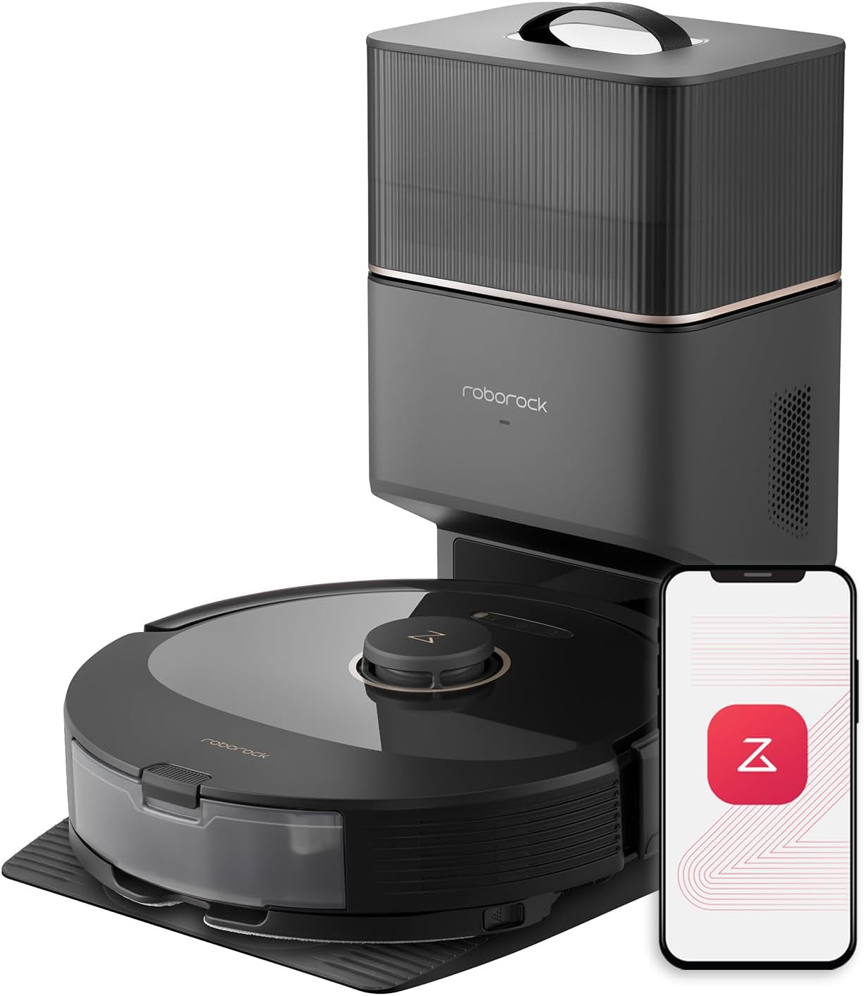 roborock Q8 Max+ Robot aspiradora y trapeador, autovaciado, limpieza manos libres hasta 7 semanas, evitación de obstáculos de tecnología reactiva,