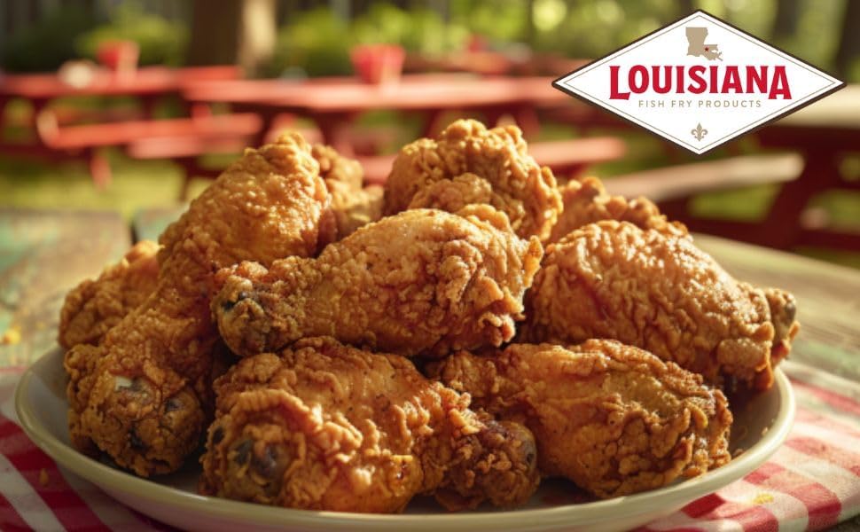 Louisiana Fish Fry – Rebozado de pollo sazonado de 9 onzas (paquete de 2)  Auténtico pollo frito del sur  Lleva el sabor de Louisiana a casa