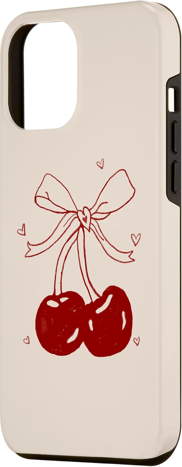 Funda para iPhone 13 Pro Max Cherri lazos cereza