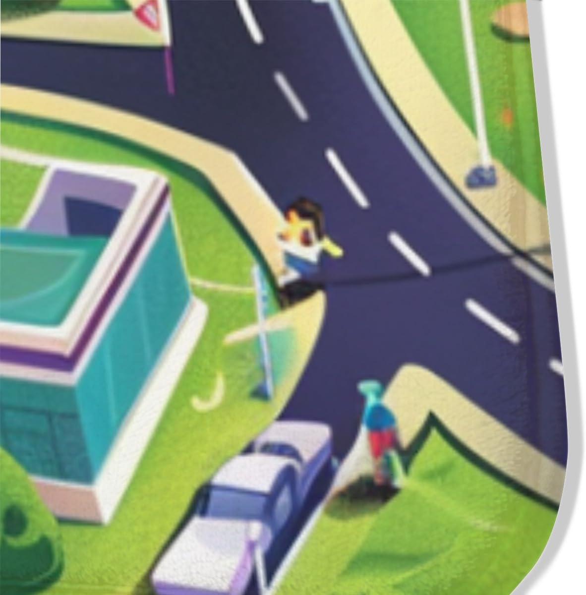 Large Cartoon playroom Carpet, Road Traffic Carpet for Boys and Girls Playing with car Toys, City Life car Carpet, Road Carpet, Play to Learn and