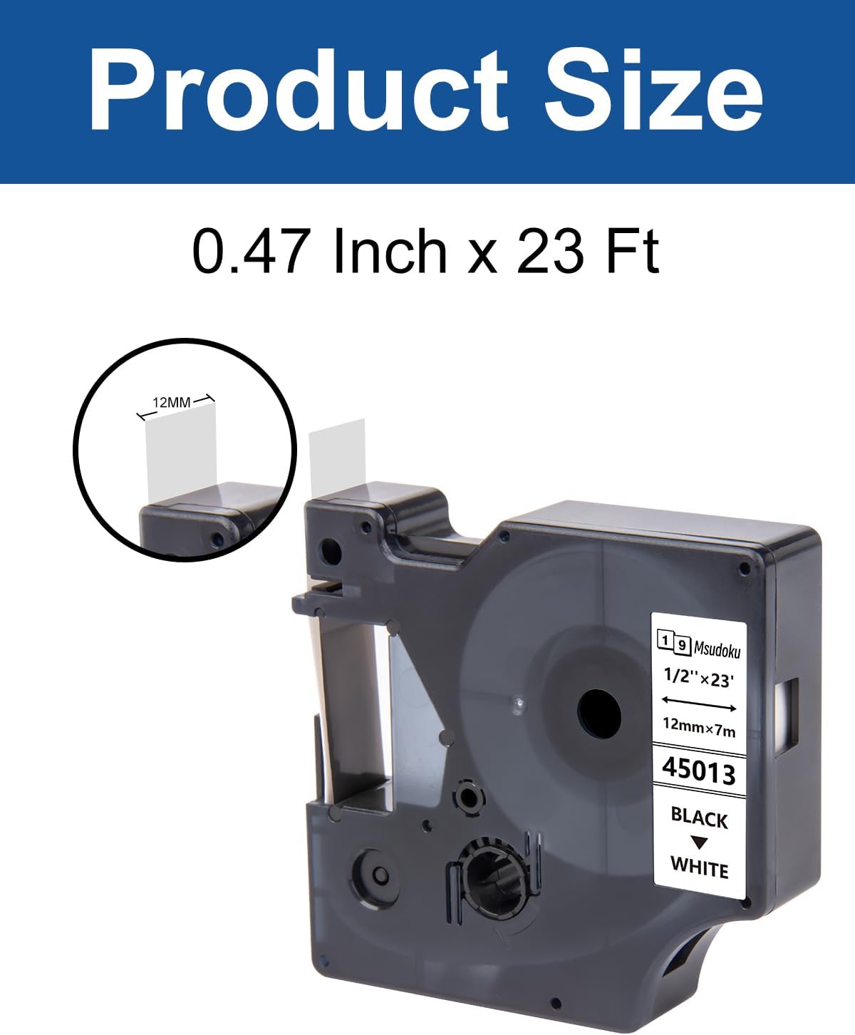 Paquete de 4 cintas para etiquetar compatibles con DYMO D1 45013 S0720530, repuesto negro sobre blanco, compatible con impresora DYMO LabelManager