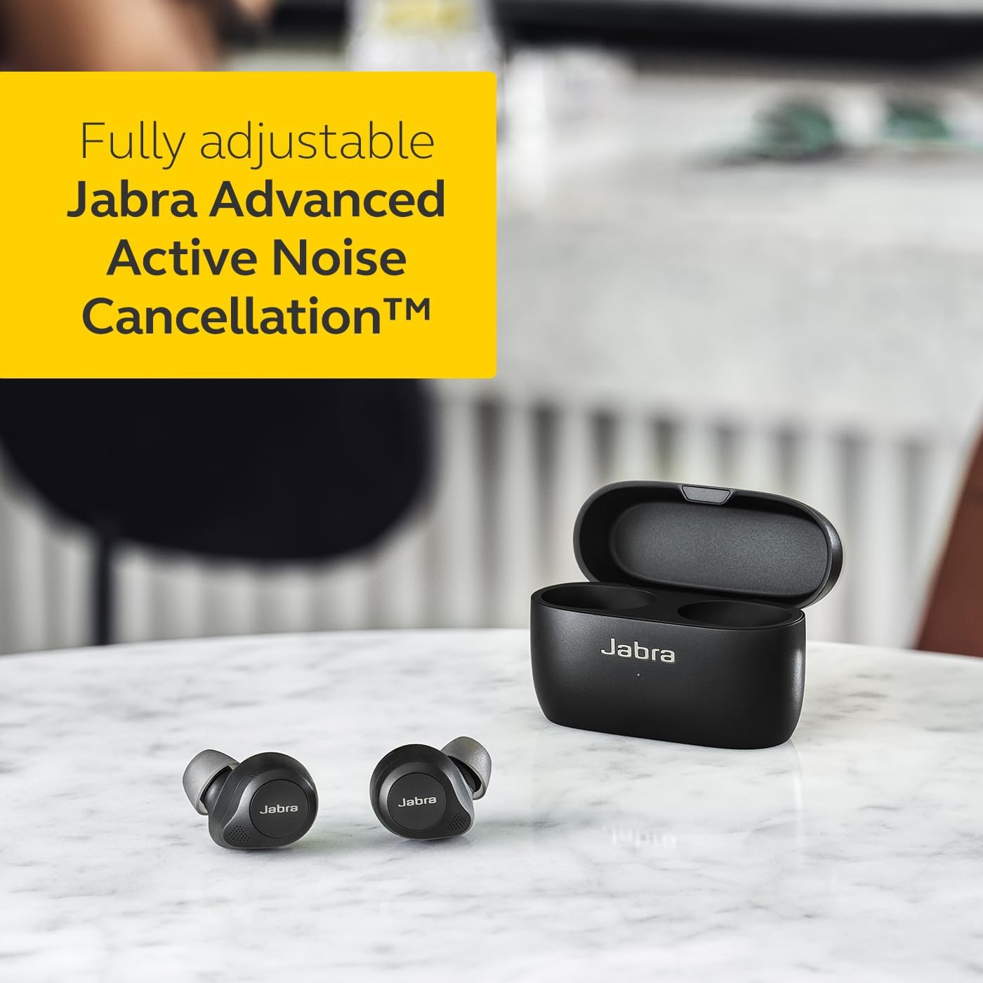 Jabra Elite 85t True Wireless Advanced – Auriculares de cancelación de ruido activos, color negro
