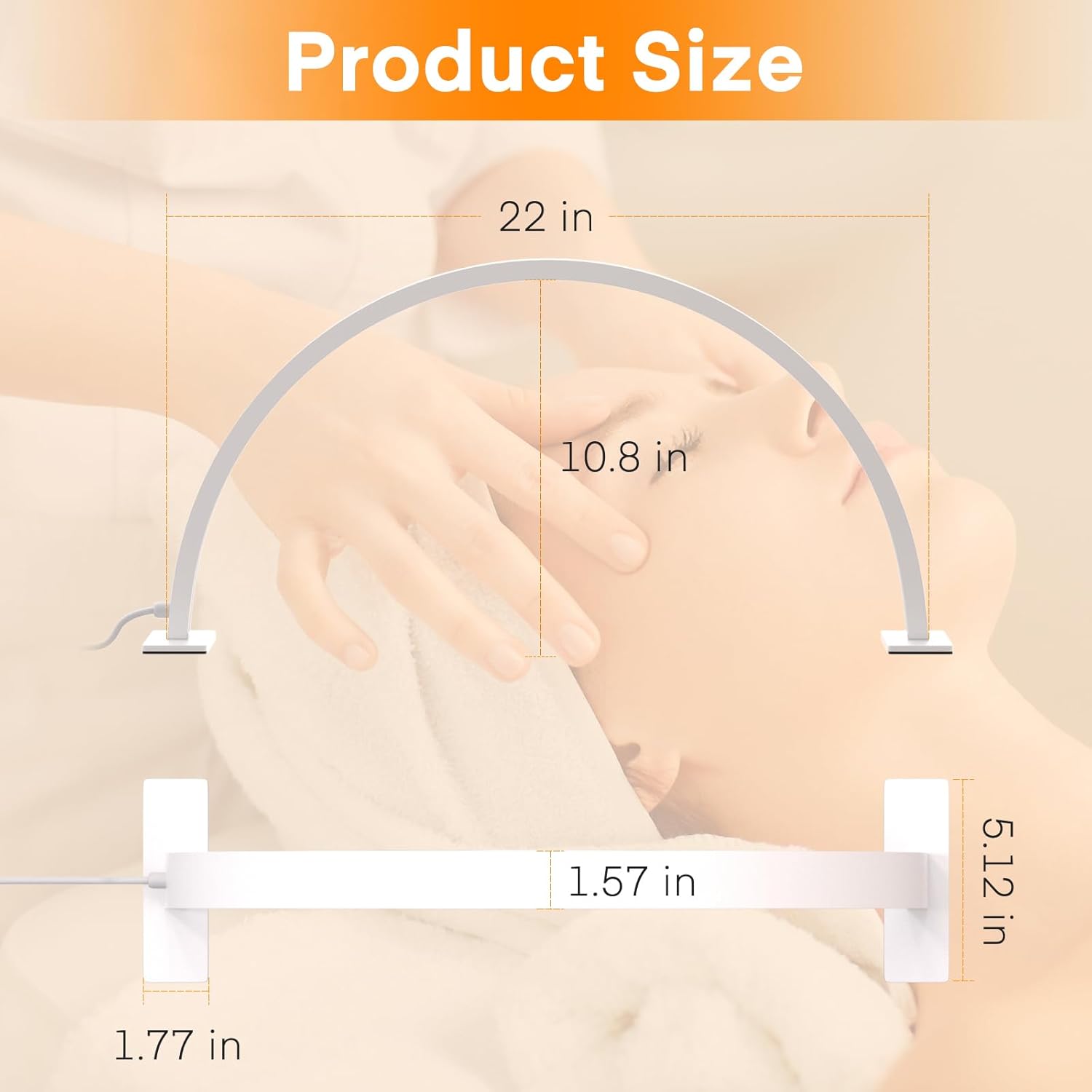 GHWMYD Luz de media luna para escritorio de uñas, luz de pestañas, lámpara de tecnología de uñas, lámpara de mesa de media luna, lámpara de