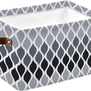 Cesta de almacenamiento gris degradado para organizar estantes, cajas de almacenamiento plegables con asa, gris moderno geométrico arte abstracto Cesta de almacenamiento gris degradado para organizar estantes, cajas de almacenamiento plegables con asa, gris moderno geométrico arte abstracto