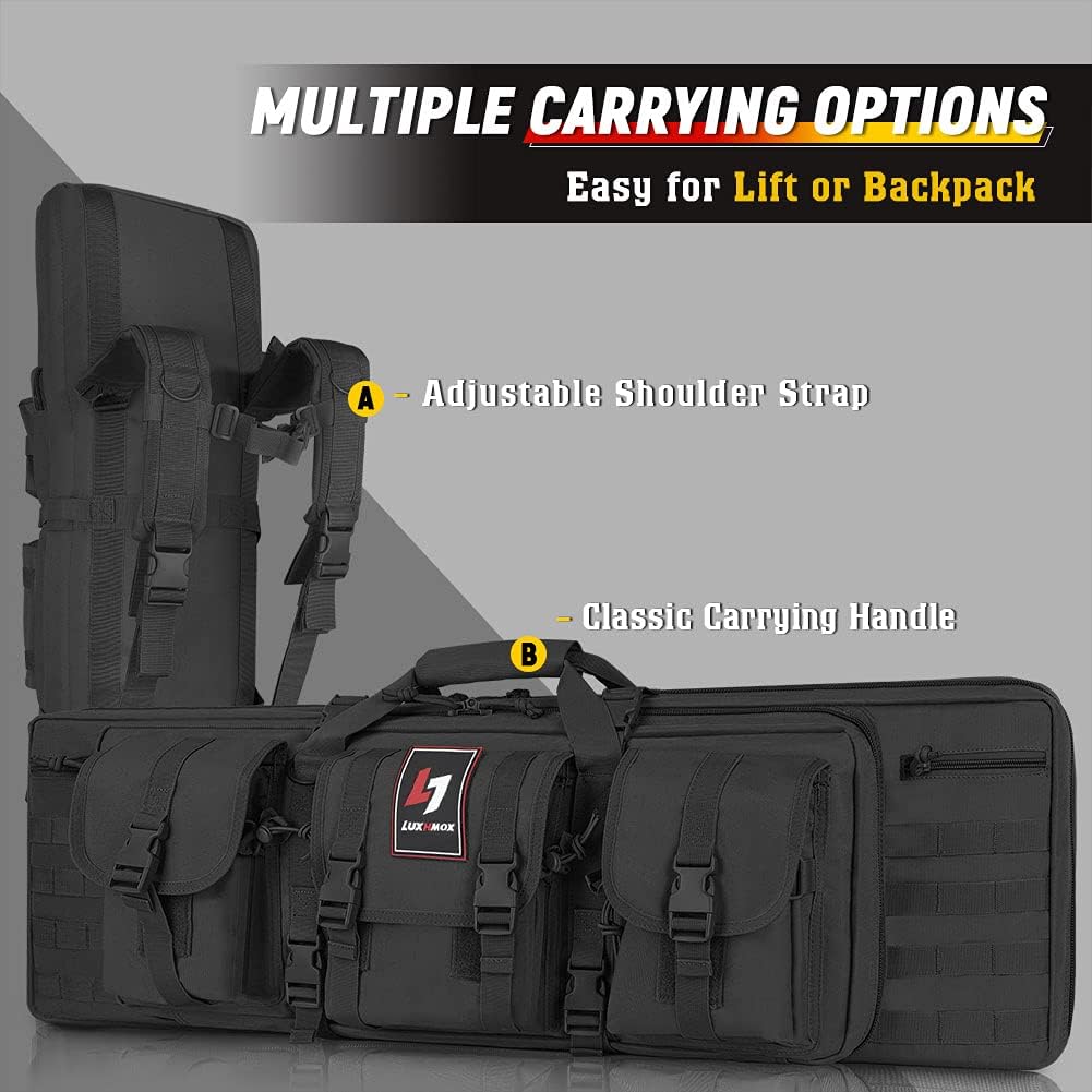 Double Long Soft Rifle Case, American Classic Outdoor Tactical Carbine Rifle Bag & Multi-Function Long Gun Case, Perfect for