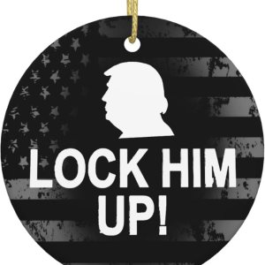 Lock Him Up Anti Donald Trump Adornos de cerámica Decoración colgante personalizado Adorno colgante de Navidad para decoración del hogar Lock Him Up Anti Donald Trump Adornos de cerámica Decoración colgante personalizado Adorno colgante de Navidad para decoración del hogar