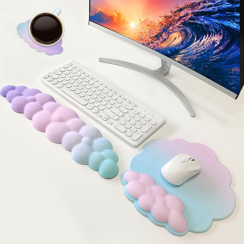 Alfombrilla para mouse con reposamuñecas ergonómica, suave y flexible, antideslizante, puede aliviar el dolor de muñeca de oficina a largo plazo,