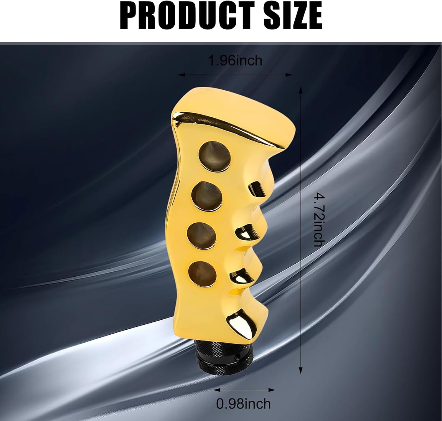 yvshy 1 cabezal de palanca de cambios para automóvil, 1.96 x 4.72 pulgadas, mango de cuchillo de cuatro agujeros, cabeza de palanca de cambios