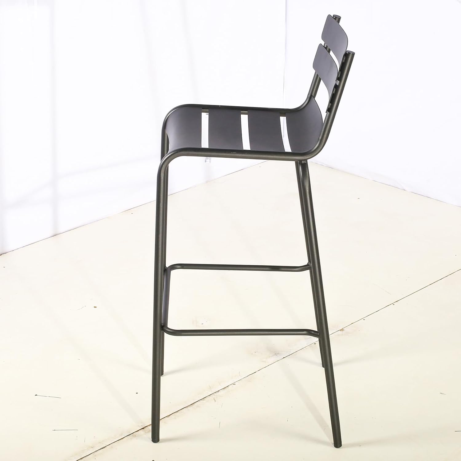 Taburetes de bar de metal con respaldo, sillas de patio extra altas, silla de café moderna para cocina interior y exterior, taburete de comedor de