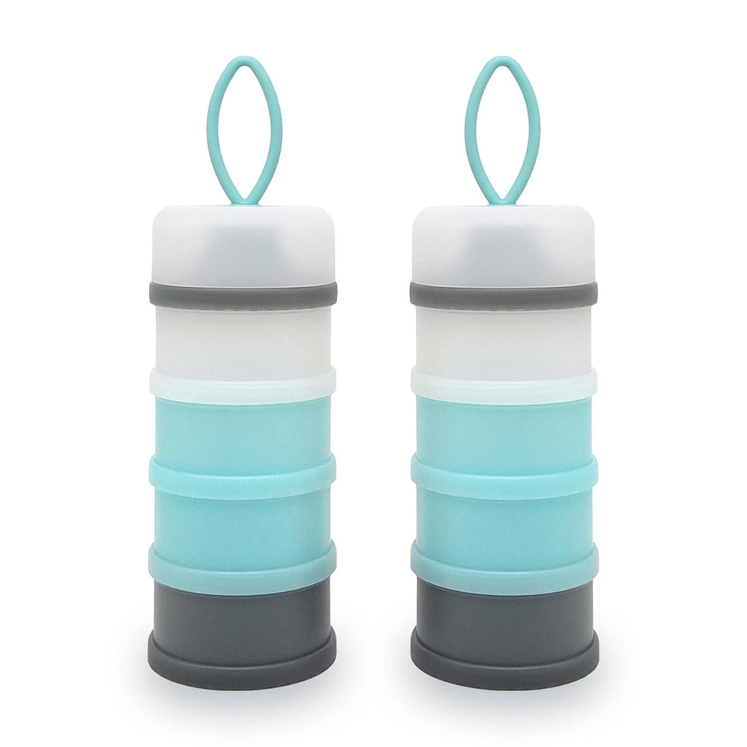 Dispensador de fórmula para bebés, contenedor de fórmula, contenedor dispensador de leche en polvo, sin BPA, 4 capas de 2 paquetes, contenedor de