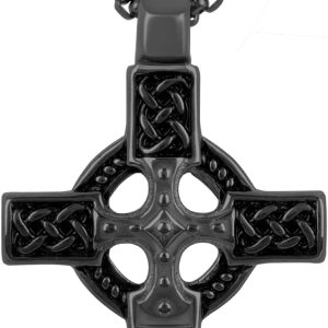 Colgante de cruz para espejo retrovisor de automóvil, decoración de oración, adorno colgante de acero inoxidable, collar de cruz de nudo celta para Colgante de cruz para espejo retrovisor de automóvil, decoración de oración, adorno colgante de acero inoxidable, collar de cruz de nudo celta para