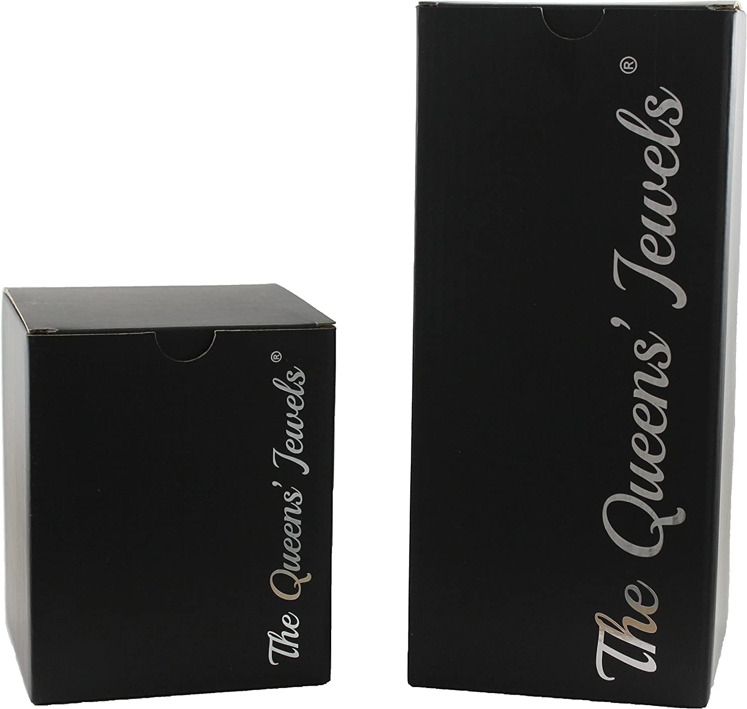 THE QUEENS’ JEWELS Adorno de Navidad, copa de vino de tallo con joyas, 21 onzas, regalo único para mujeres, cumpleaños, lindo, divertido, sin