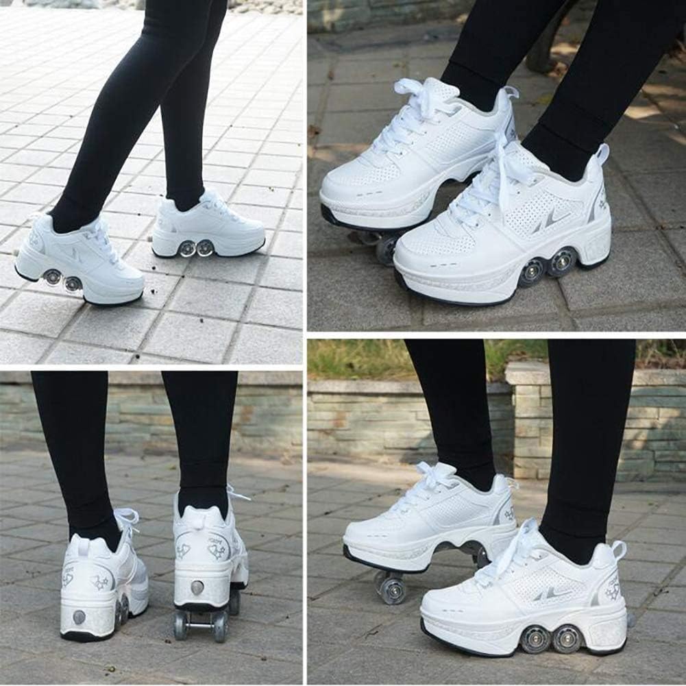 Patines para mujeres, zapatos con ruedas para niñas, zapatos retráctiles para niños, zapatos de parkour para adultos, patines en línea, patines para