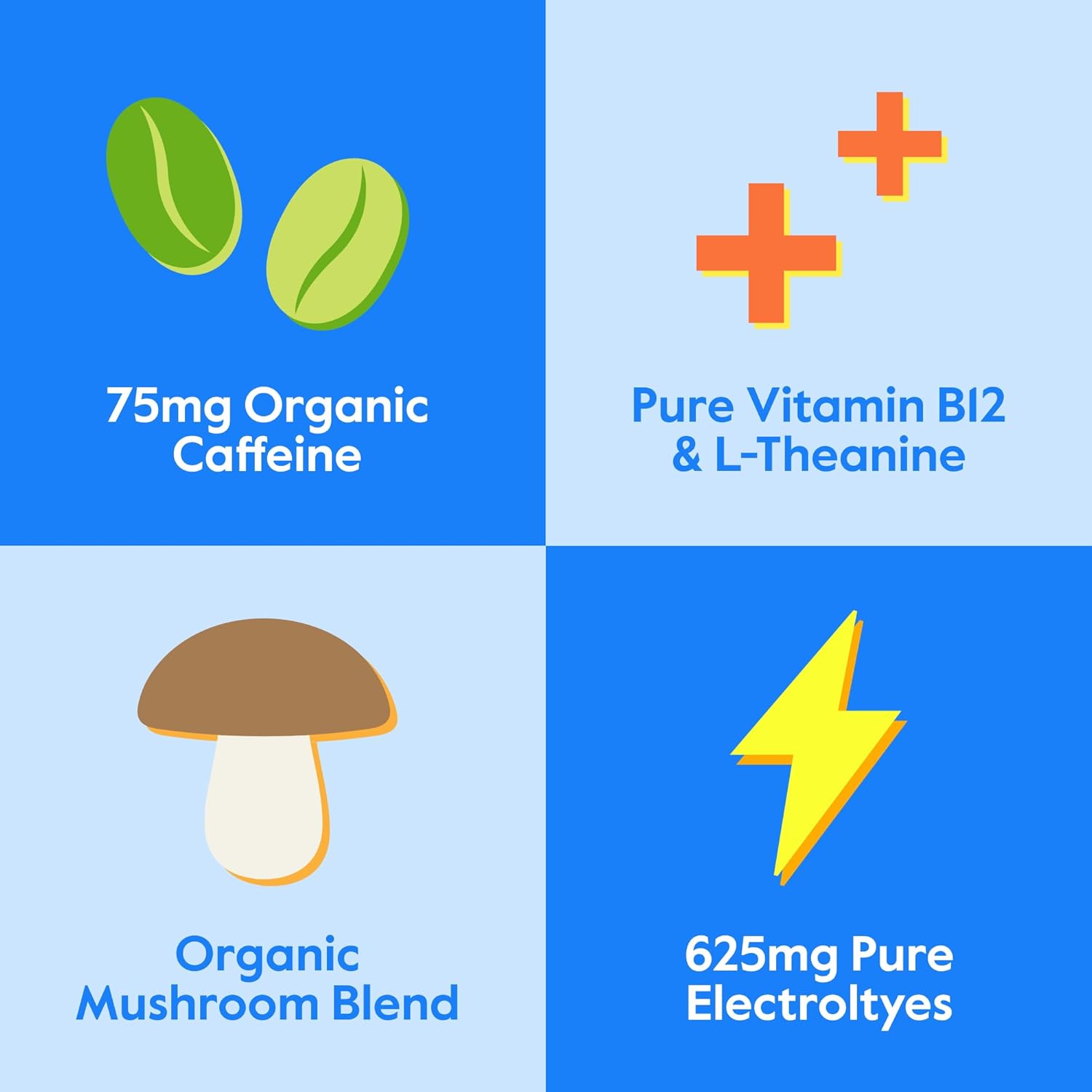 Nectar Energy Booster – Cafeína orgánica, B12 y electrolitos – Sin azúcar y cero calorías – Café saludable, bebida energética y soda alternativa –