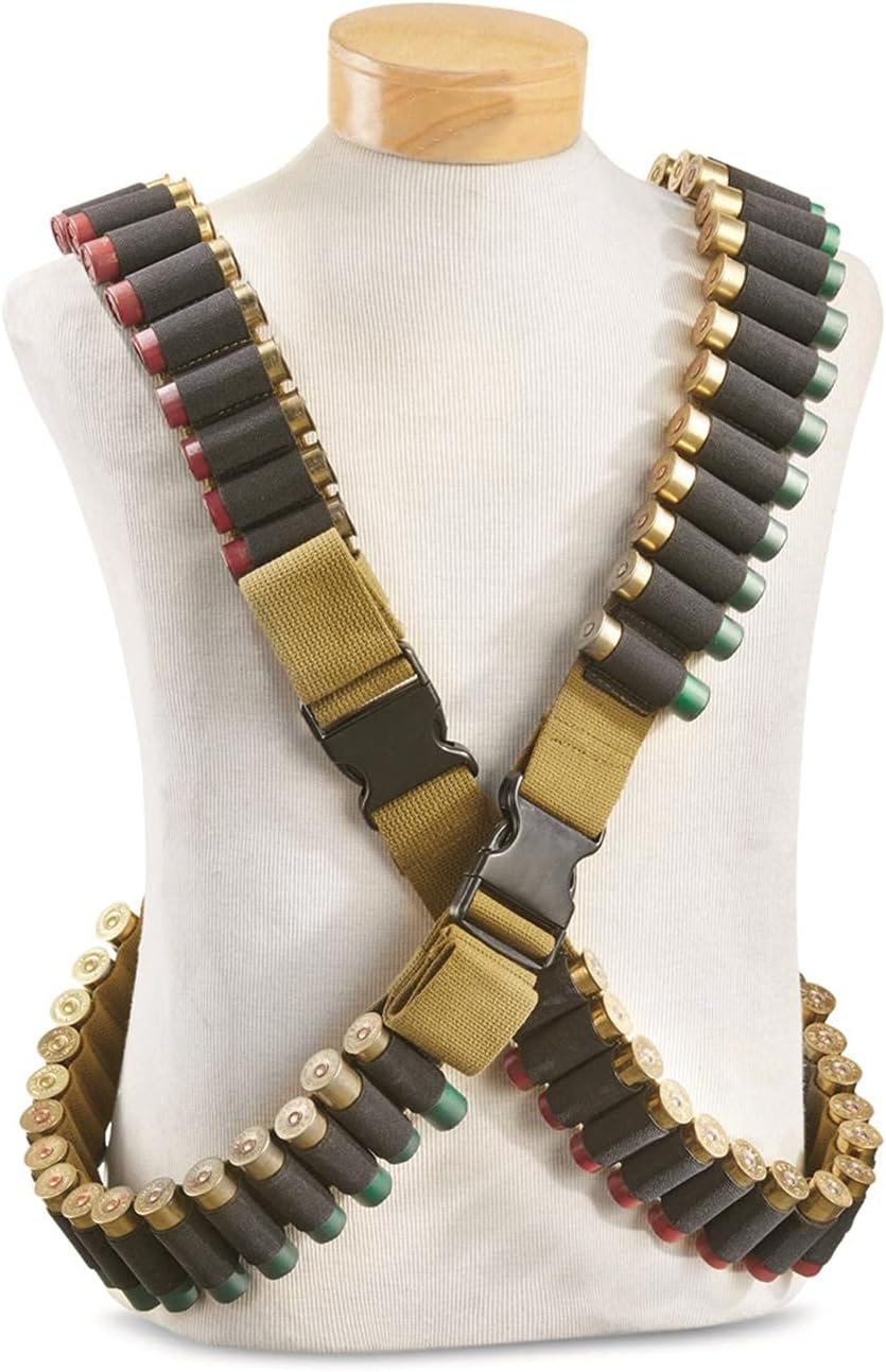 Fox Outdoor Products Cinturón de bandolier de lona de escopeta militar