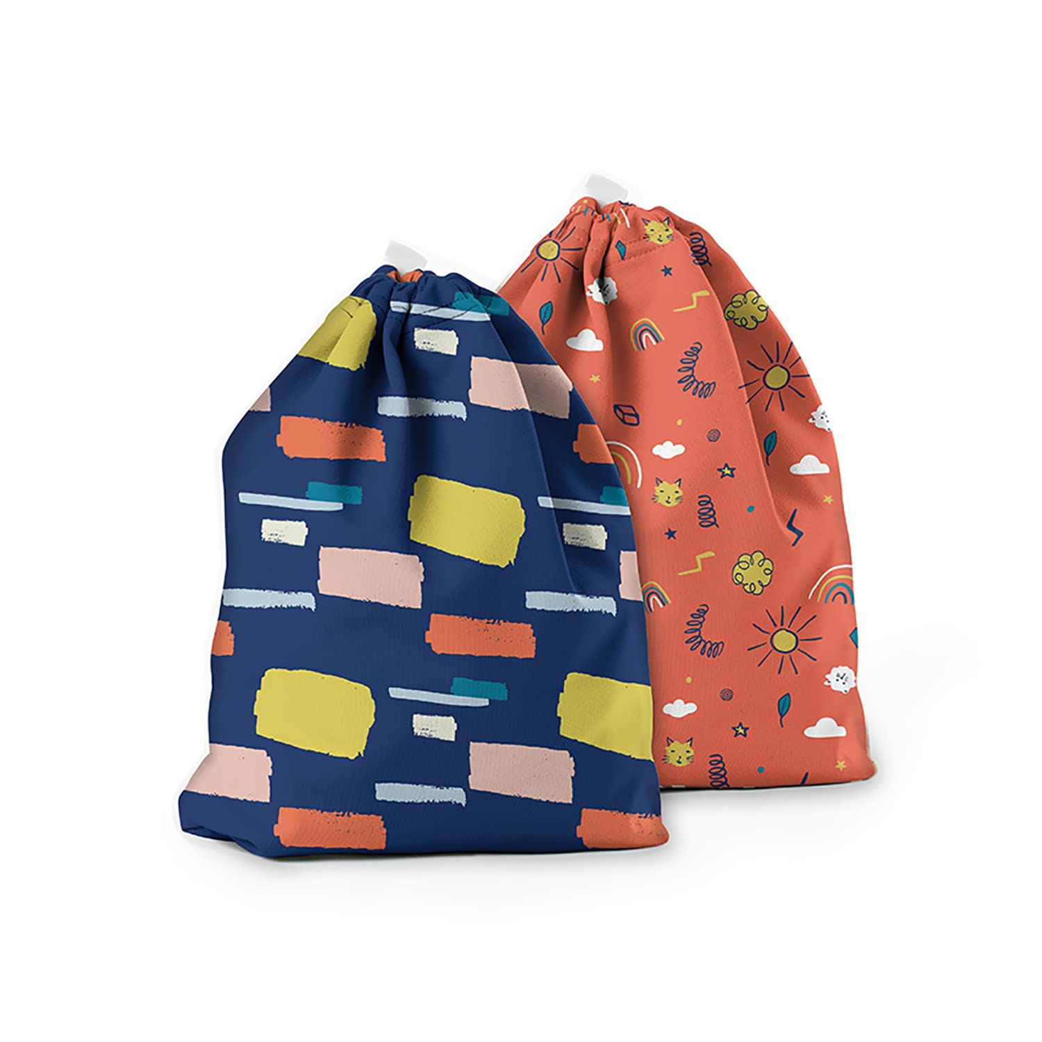 Esembly Ditty Bag Duo, bolsas impermeables para pañales de tela, accesorios de bebé desordenados, trajes de baño, ropa de gimnasio, artículos de