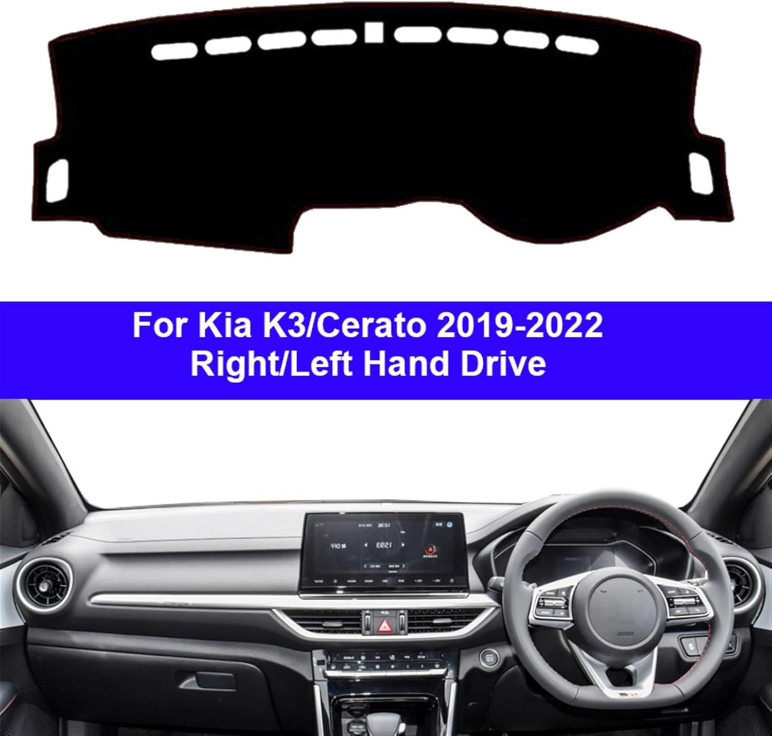 UNKOMN Cubierta interior del salpicadero del coche para Kias K3 Cerato 2019-2022 LHD RHD alfombra alfombra parasol alfombra anti-UV 2021 2020 (color