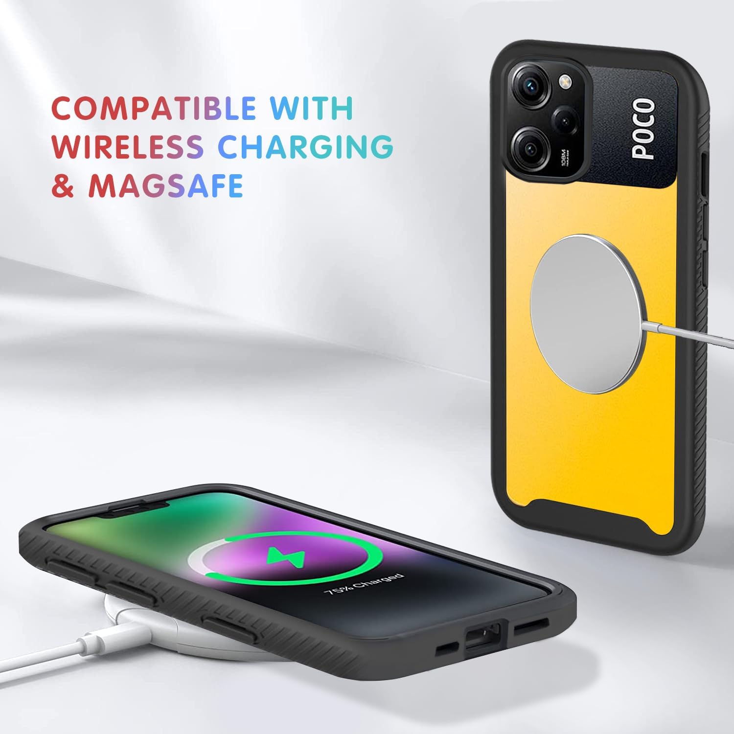 Wousunly Funda compatible con Poco X5 Pro de protección completa de 360 grados, transparente, funda para teléfono Xiaomi Poco X5 Pro, funda de