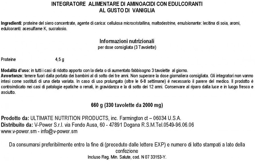 Ultimate Nutrition Xtreme Suplemento dietético de aminoácidos, concentrado de proteína de suero, perfil de aminoácidos para ganador de músculo, 330