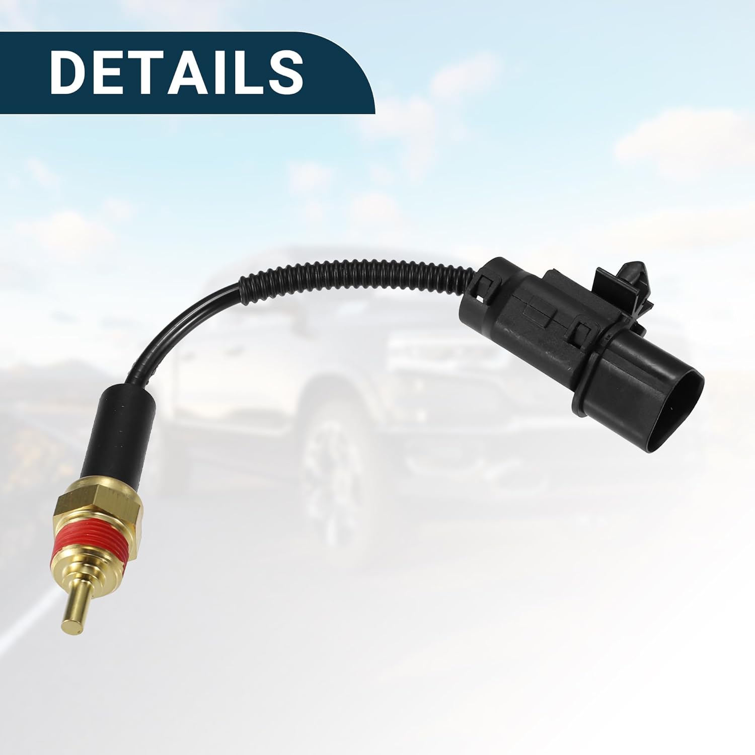 F FIERCE CYCLE Sensor de temperatura del refrigerante para Kia Spectra Durable No.39230-26600 Sensor de temperatura del agua del tono dorado interno
